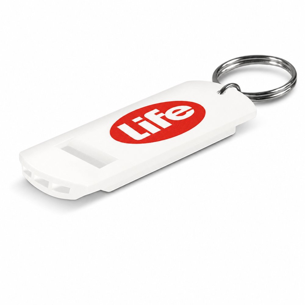 Branded Safety Whistle Keyring with Logo Print
