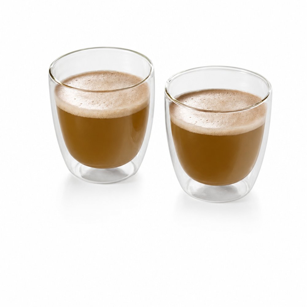 Double Wall Coffee Glasses — Set of 2, Branded