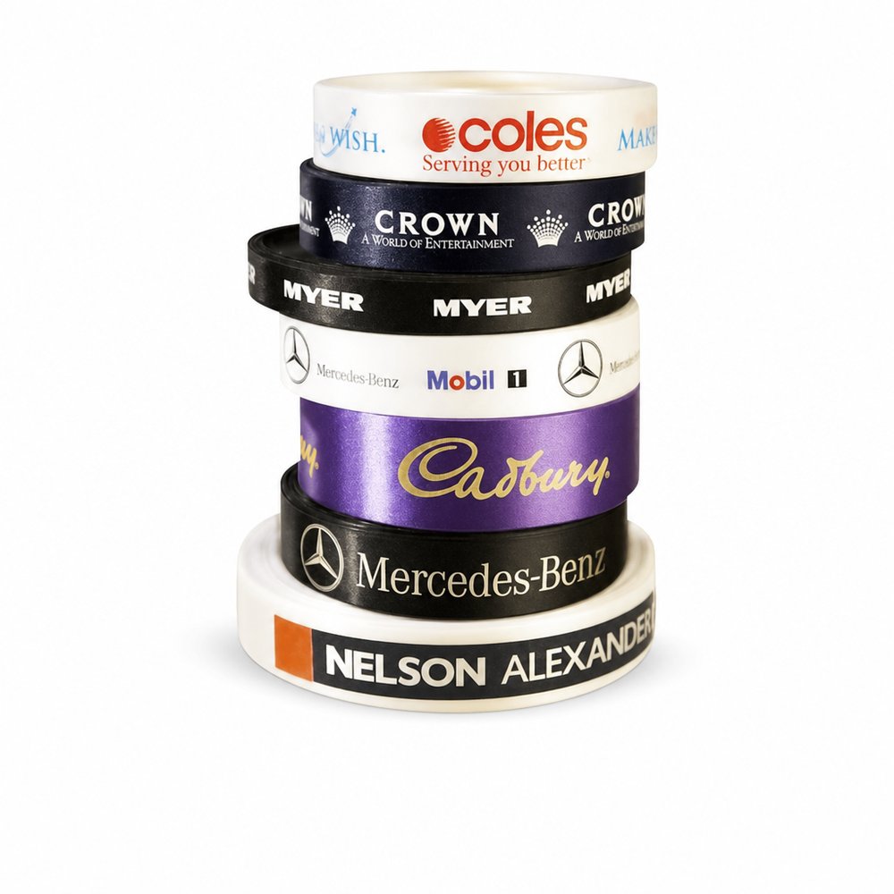 Custom PMS Satin Ribbon with Logo Print