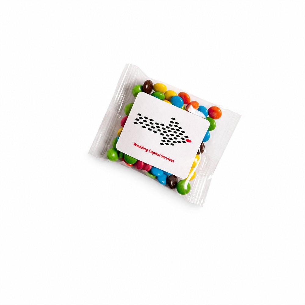 Branded M&M Mini Bags 25g — Custom Chocolate Giveaway