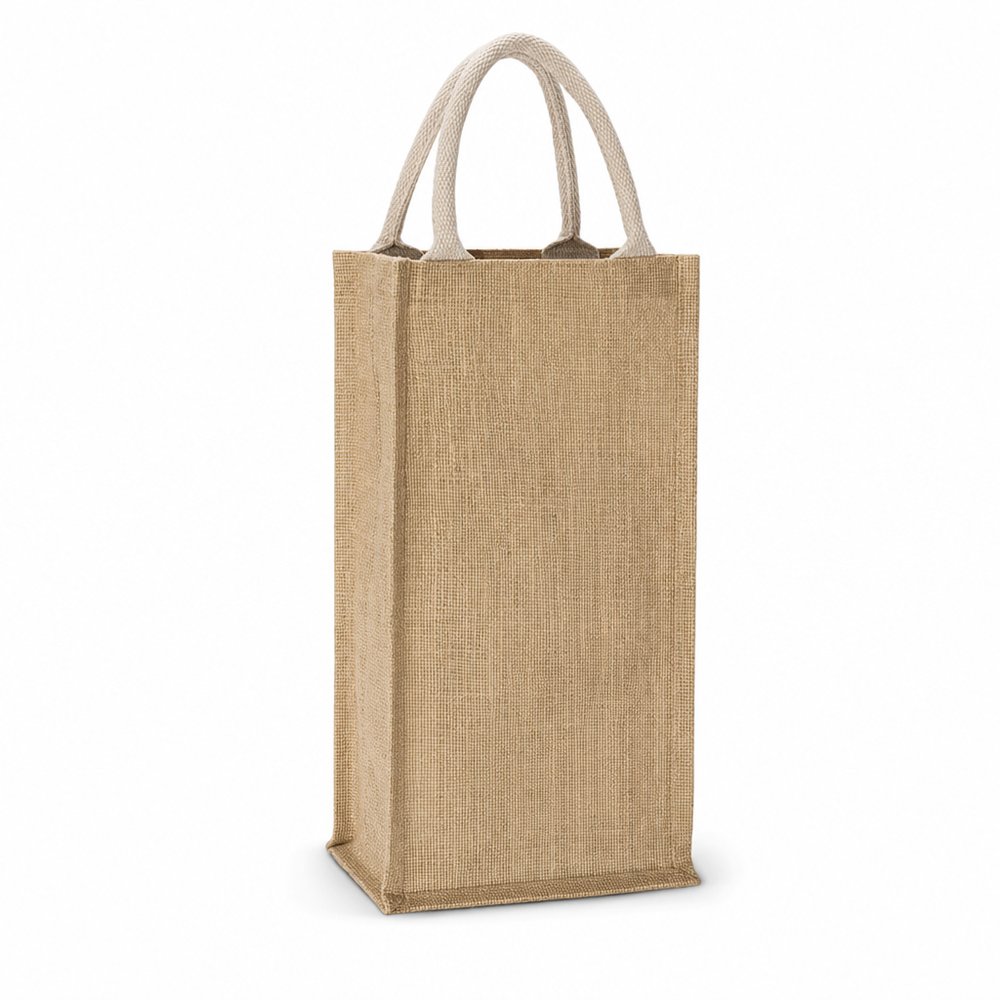 Eco Jute Double Wine Bag — Branded Wine Carrier