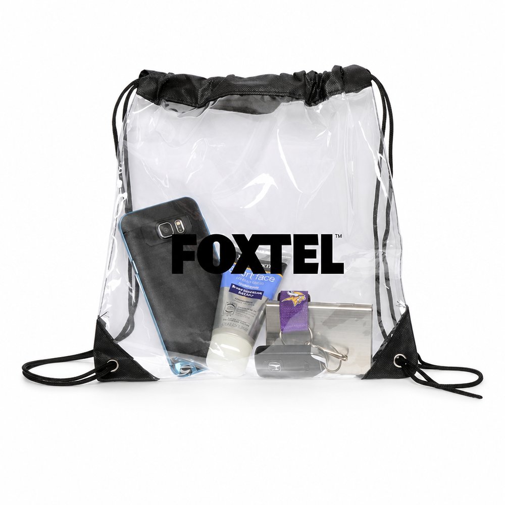 Clear Stadium Backpack — Branded Drawstring Event Bag