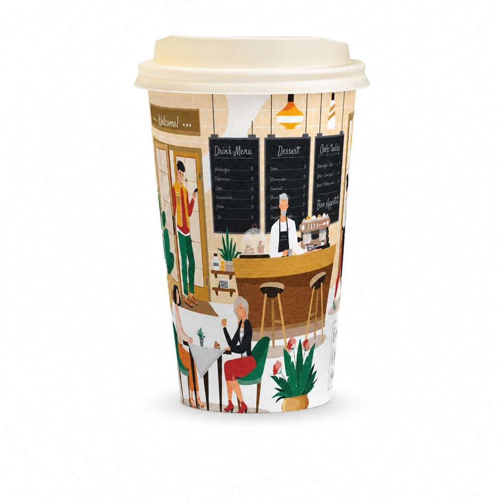 Compostable Paper Coffee Cup 350ml