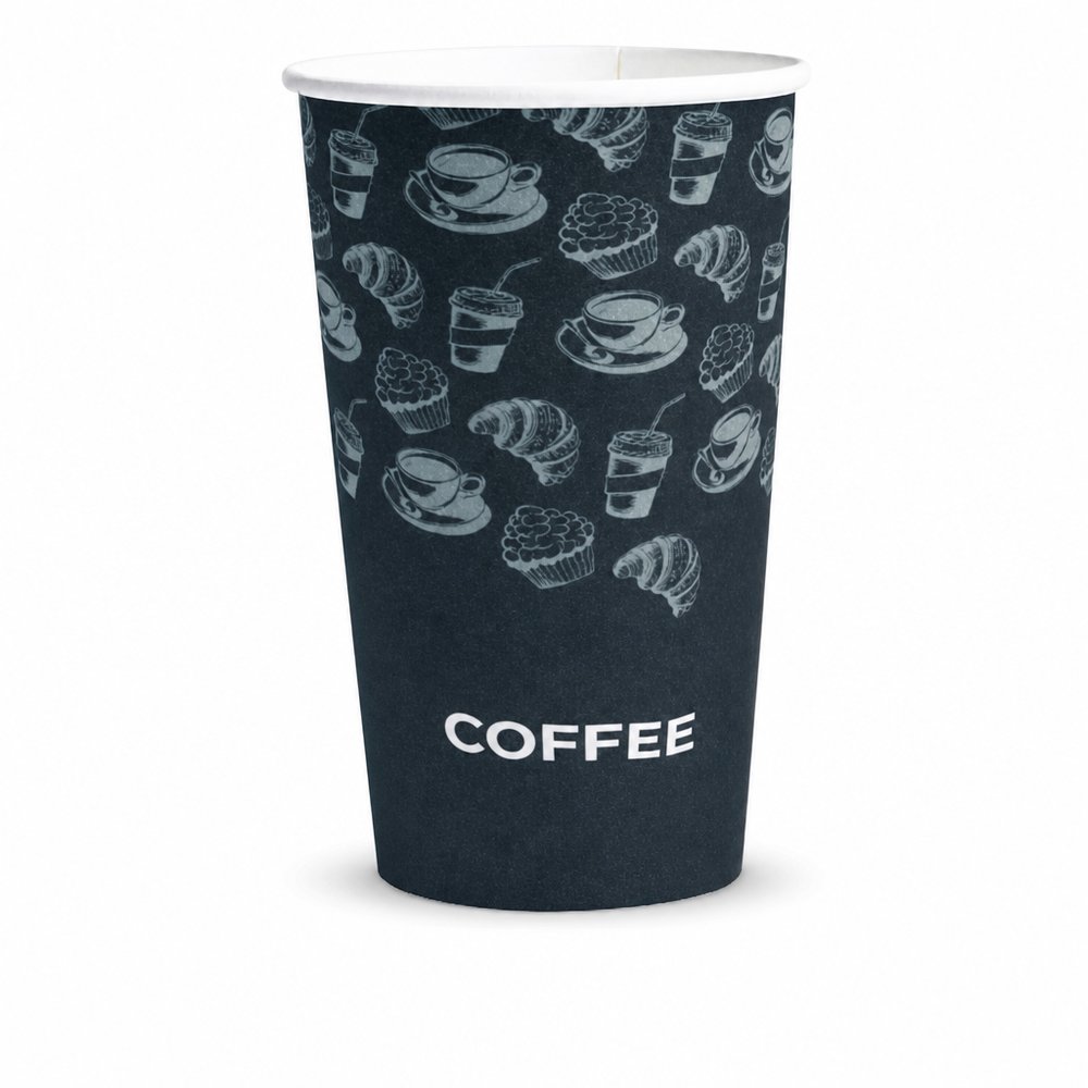 Compostable 350ml Paper Cup, Full-Colour
