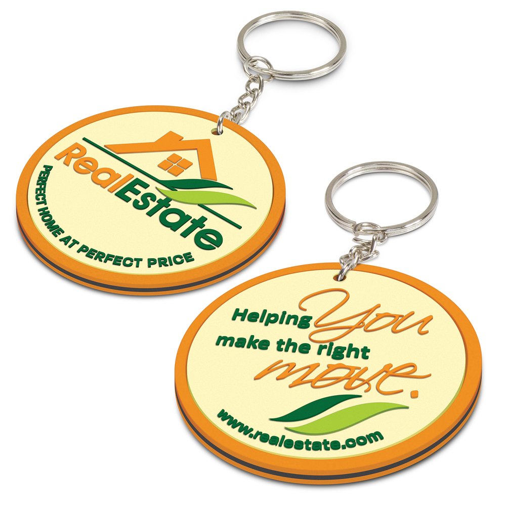 Double-Sided Moulded PVC Keyring Custom Shape