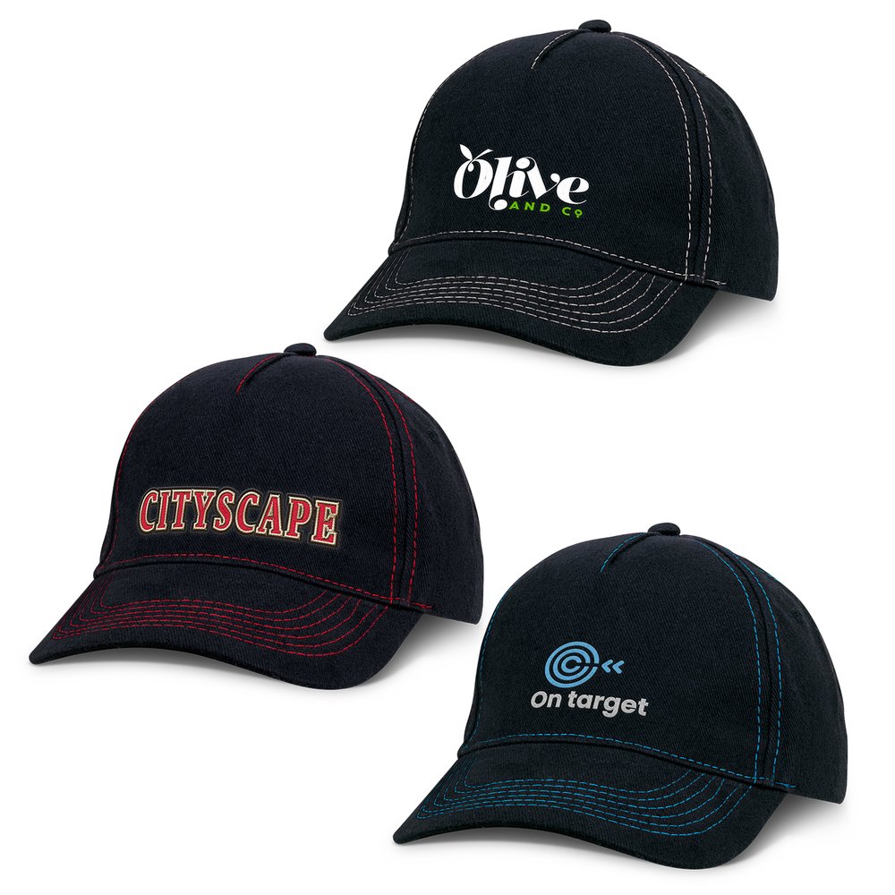 Raven Cotton Cap with Contrast Stitching