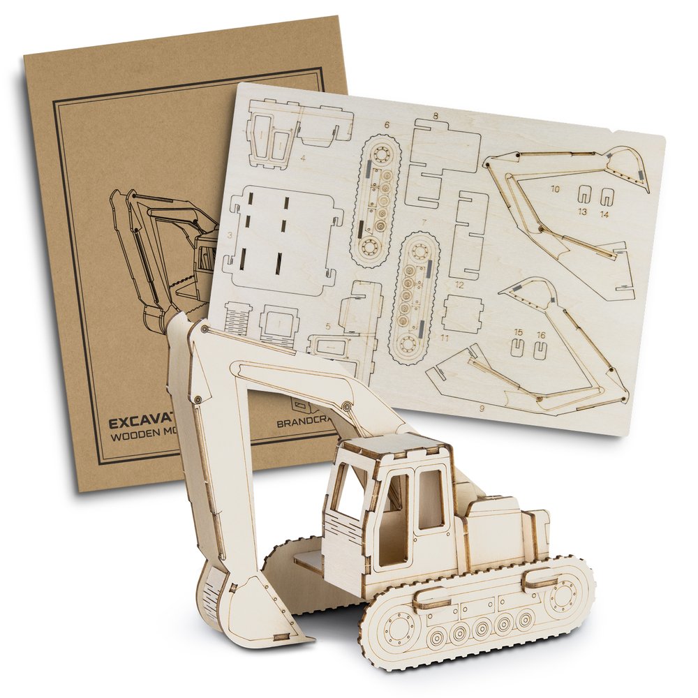 BRANDCRAFT Basswood Excavator Model Kit