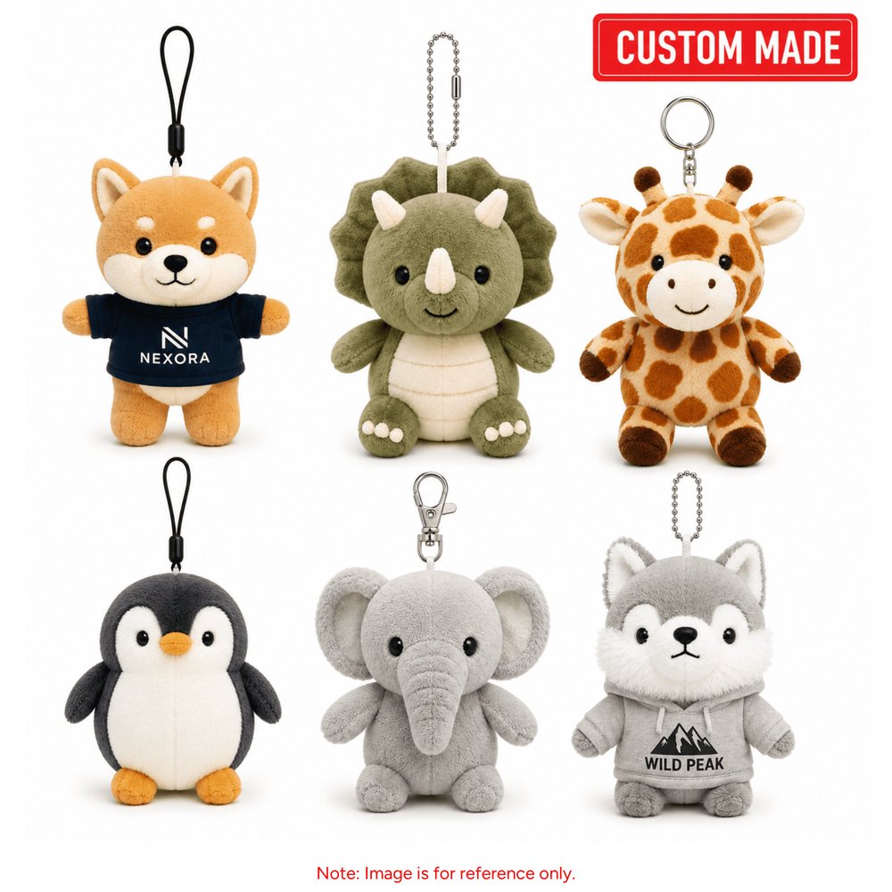 Bespoke Plush Mascot Keyring, Custom Character