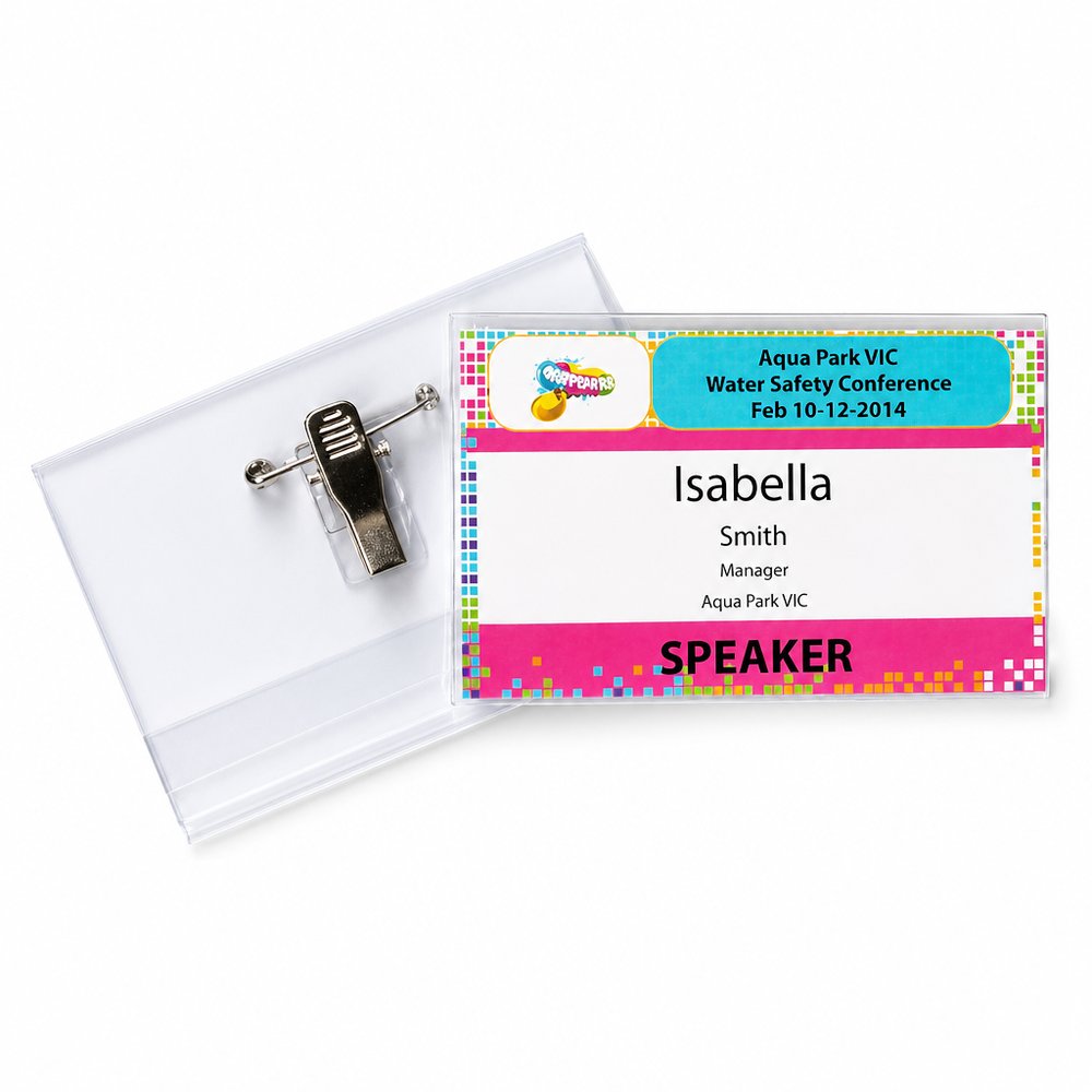 Business Card Name Badge — Clear PVC Conference Holder