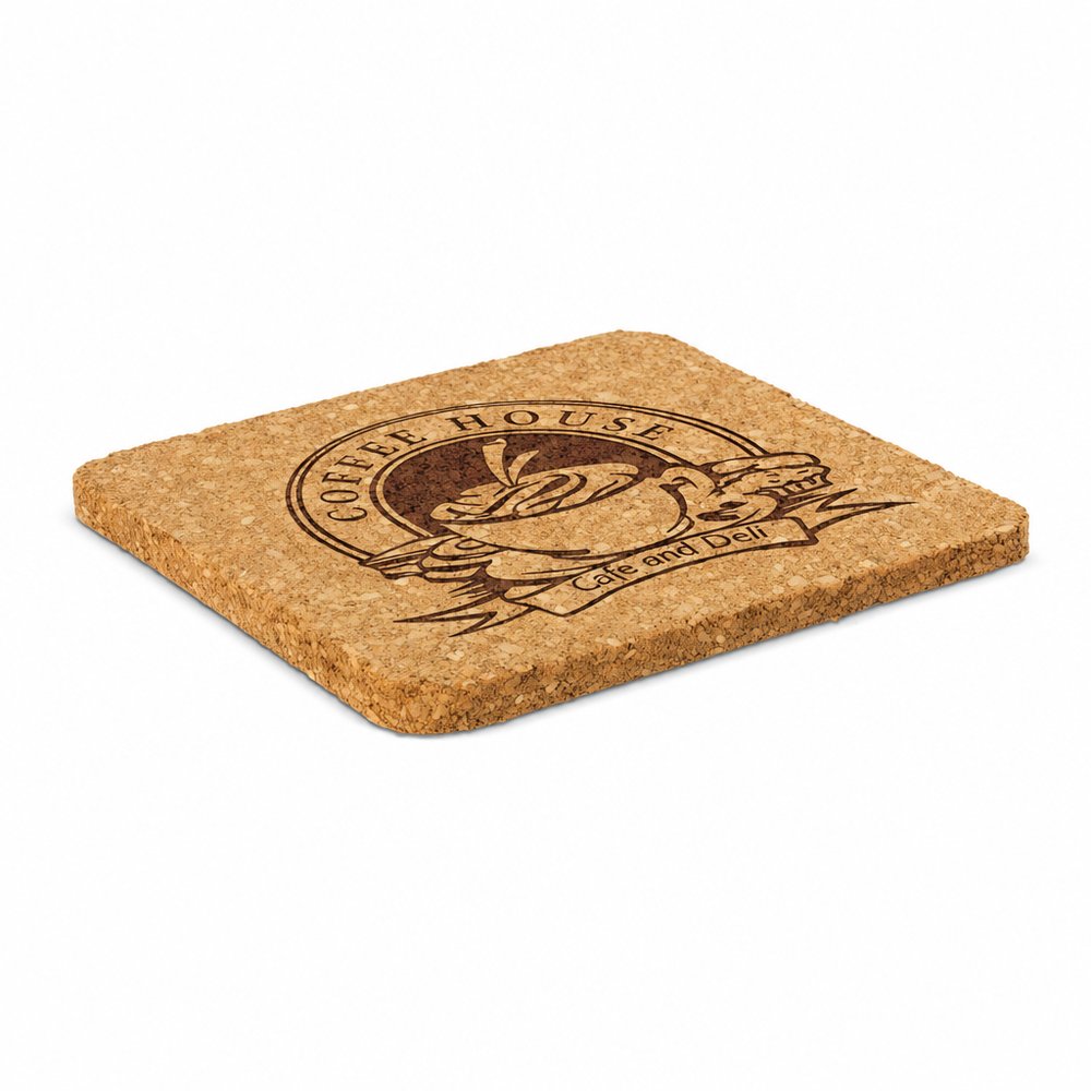 Square Cork Coasters — Branded Natural Cork