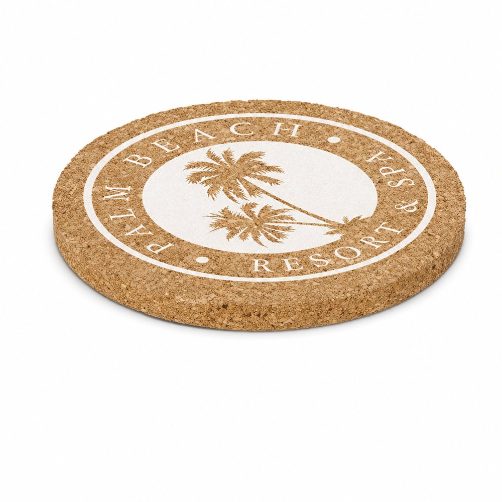 Round Cork Coasters — Branded Eco Drinkware Accessory