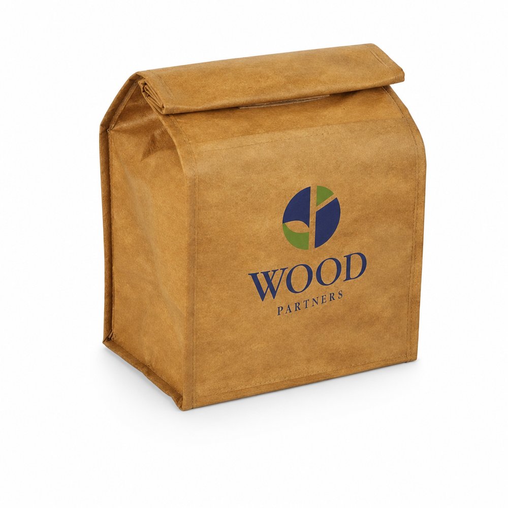 Tawny Kraft-Look Insulated Cool Bag with Velcro Roll Top