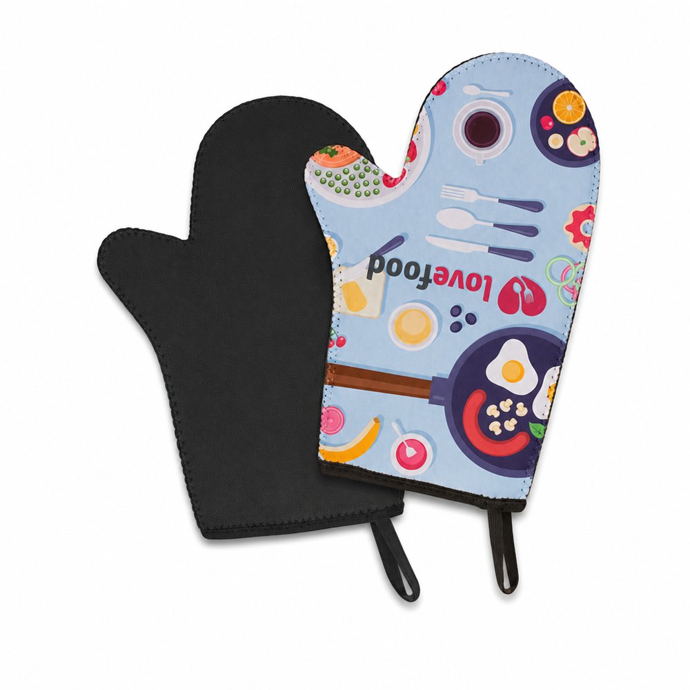Full Colour Neoprene Oven Mitts, Custom Printed