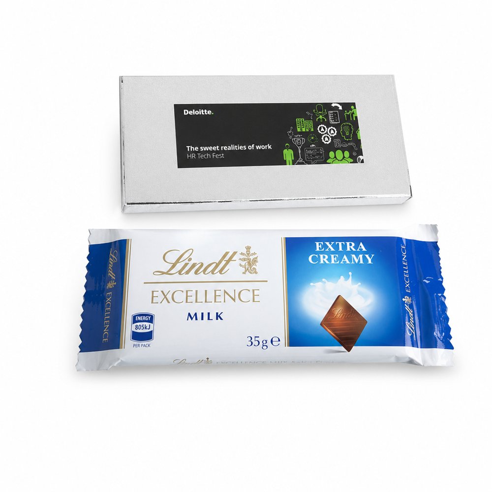 Branded Lindt Chocolate Bar in Gift Box (35g)