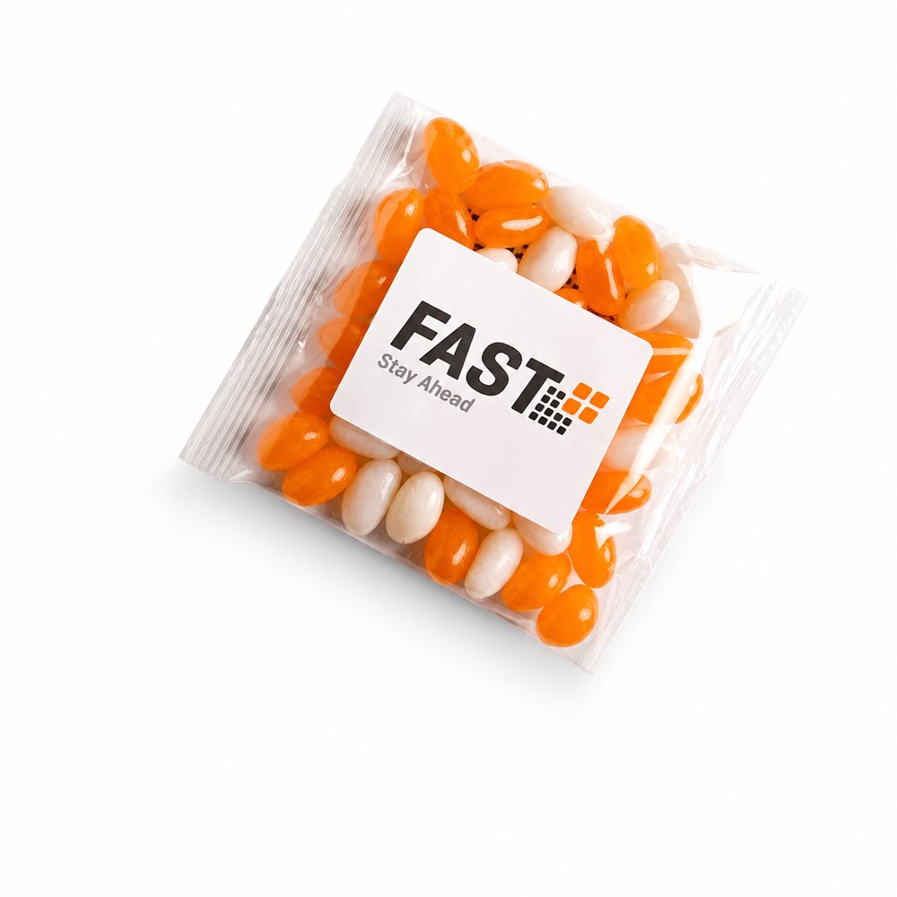 Branded Jelly Bean Bags 50g — Custom Logo Lollies