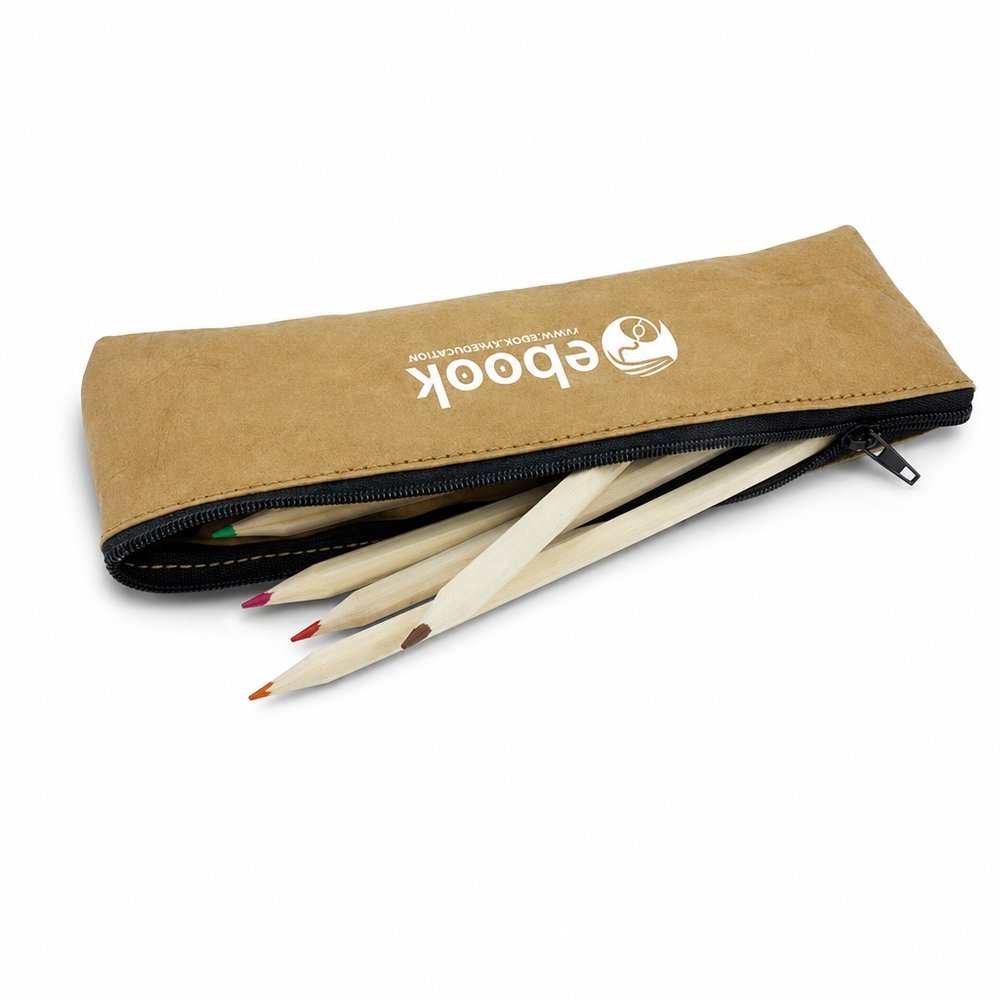 Tyvek Pencil Case — Branded Natural Zip Pouch