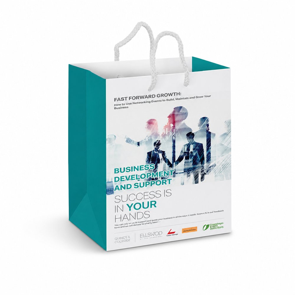 Custom Printed Paper Bags Medium Laminated Full Colour