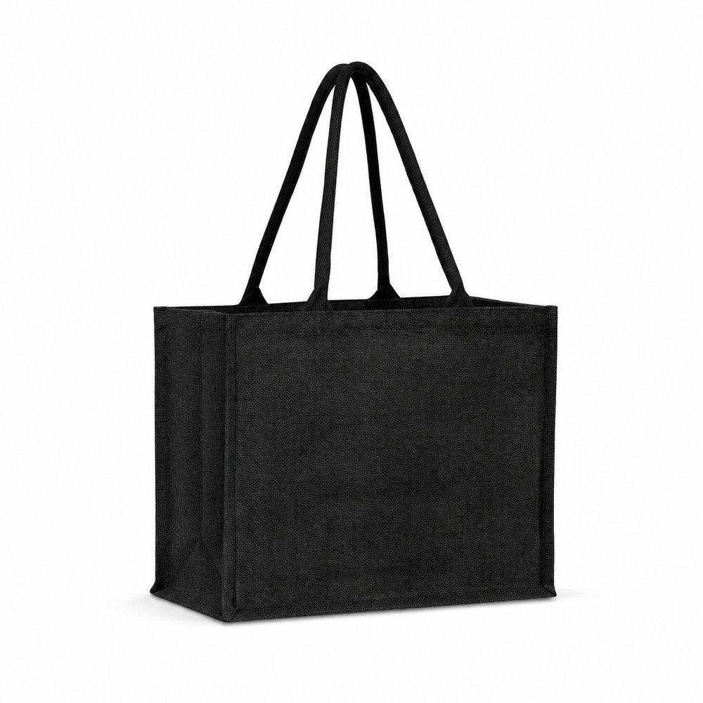 Zoe Laminated Jute Tote Bag — Wide Large Eco Carrier