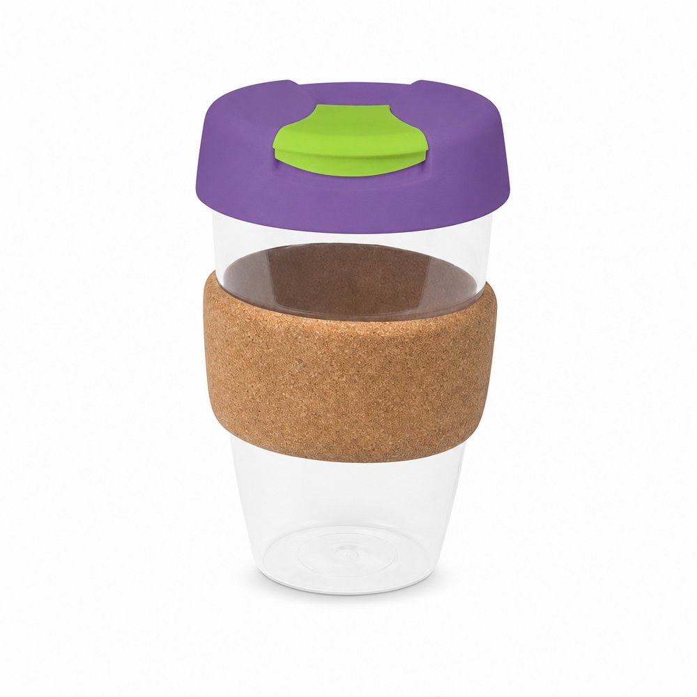 コルクバンド付き クリアリユーザブルコーヒーカップ 535ml