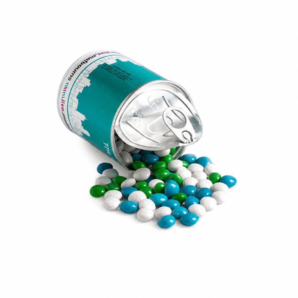 Pull Can with Chewy Fruit Lollies — Branded