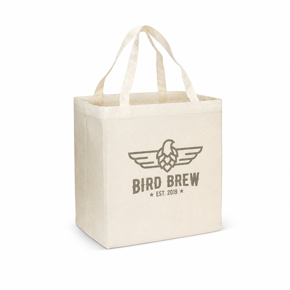 Natural Non-Woven Grocery Tote Bag