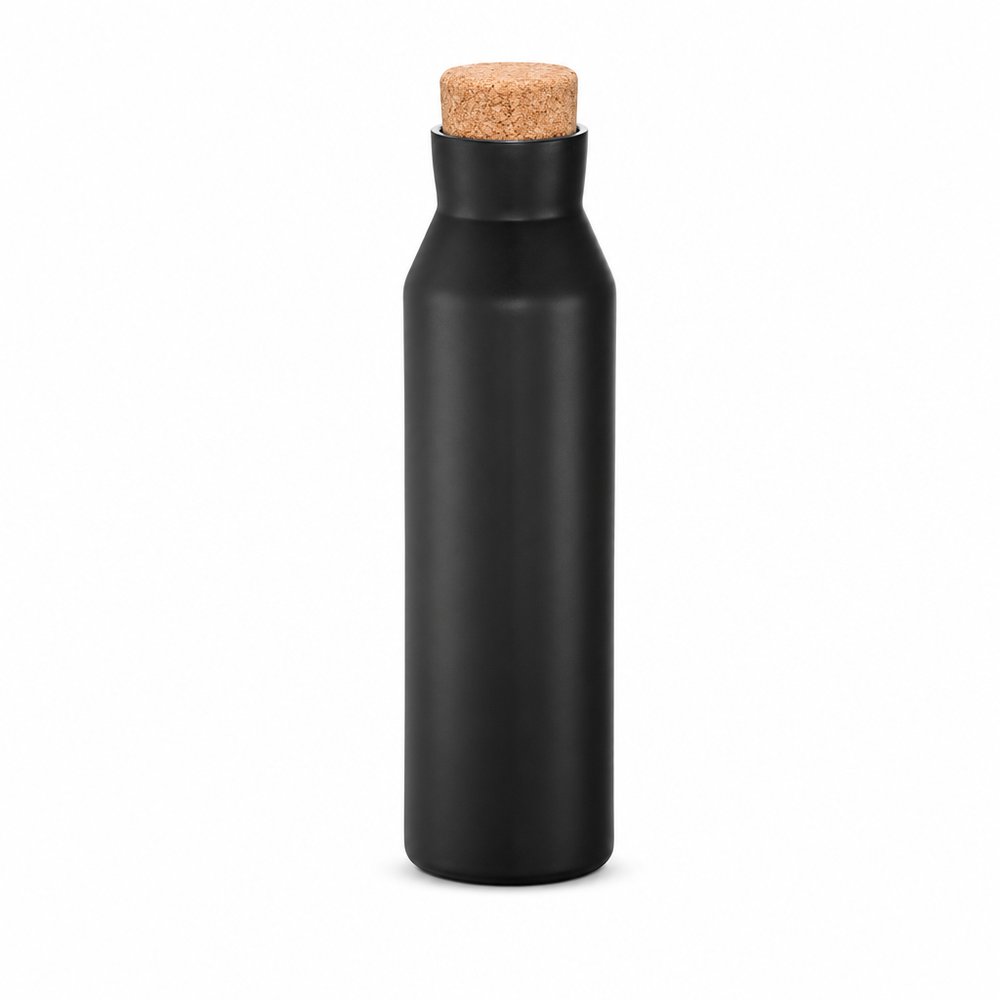 Copper Vacuum Drink Bottle with Cork Lid, 590ml