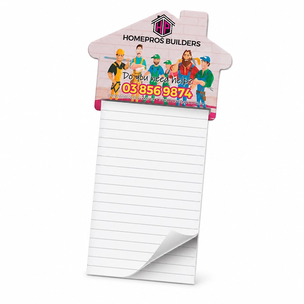 House-Shaped Magnetic Fridge Notepads, Custom Printed