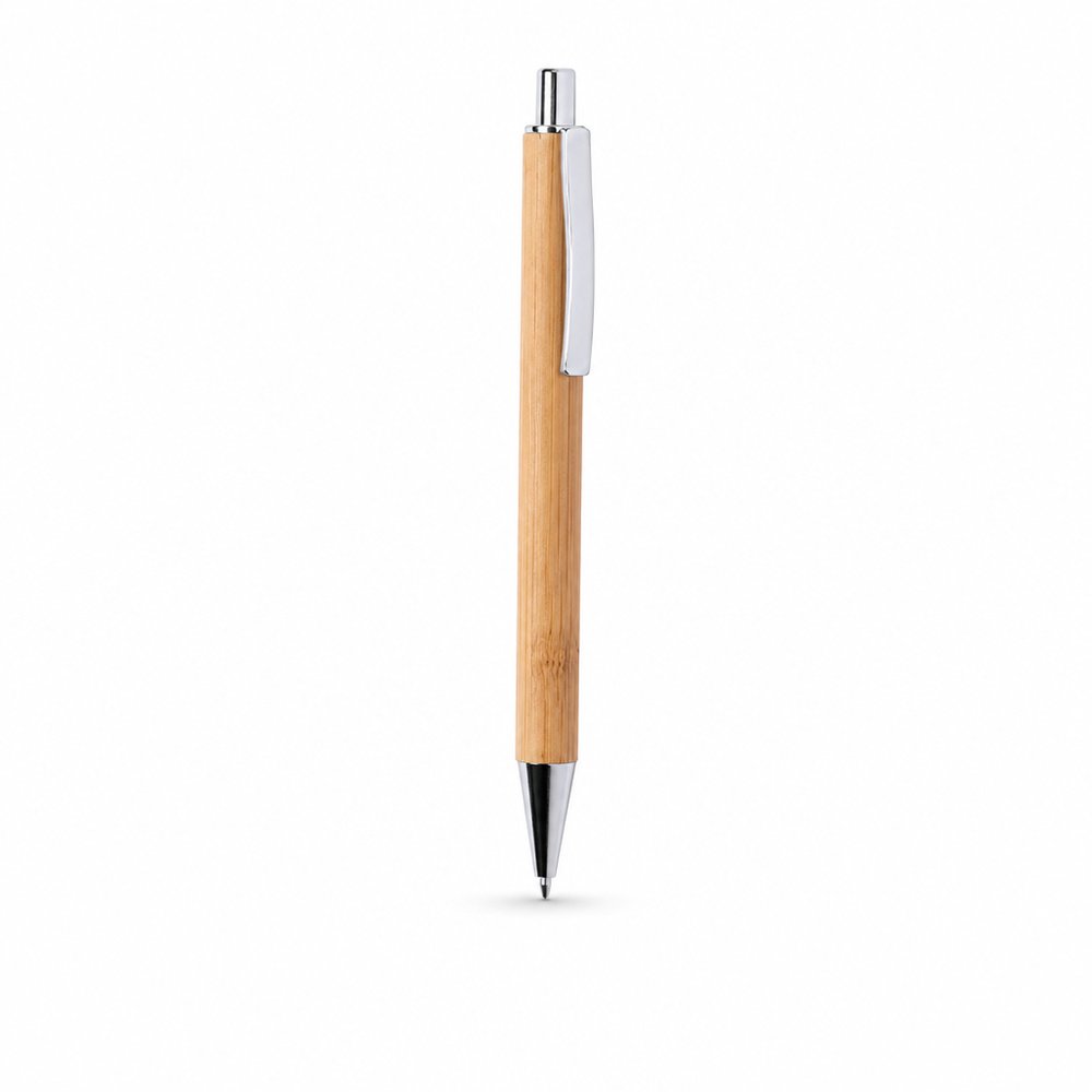 Bamboo Pen with Chrome Accents — Branded Eco Pen