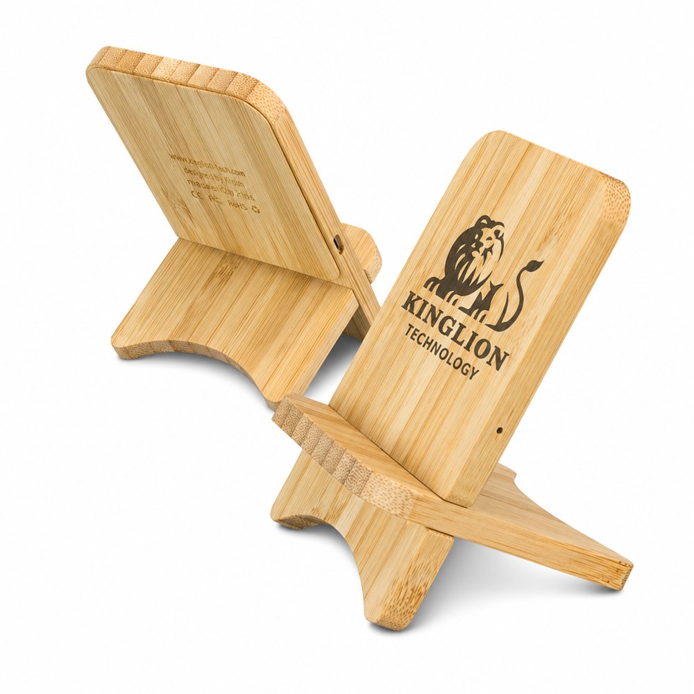 Bamboo Wireless Charging Stand, Branded
