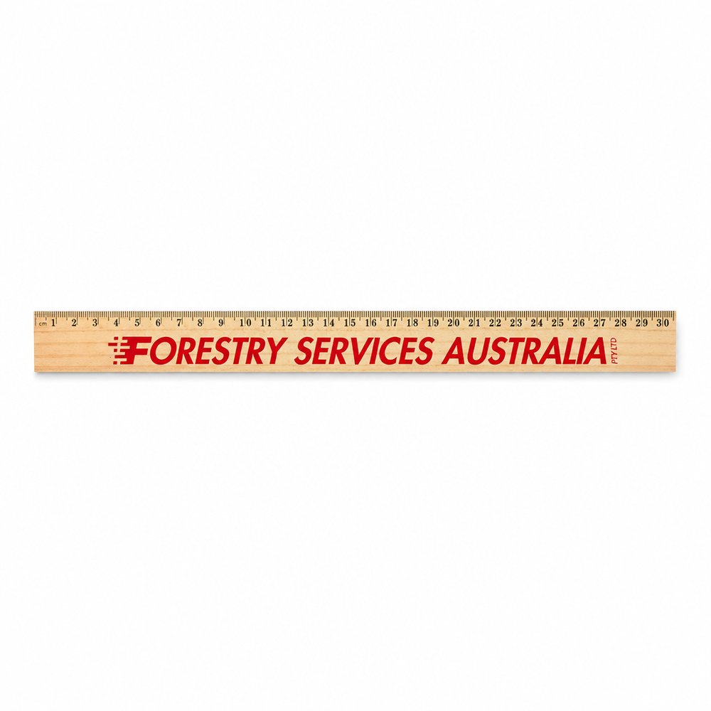 Branded Wooden Ruler 30cm — Beech Timber Promo