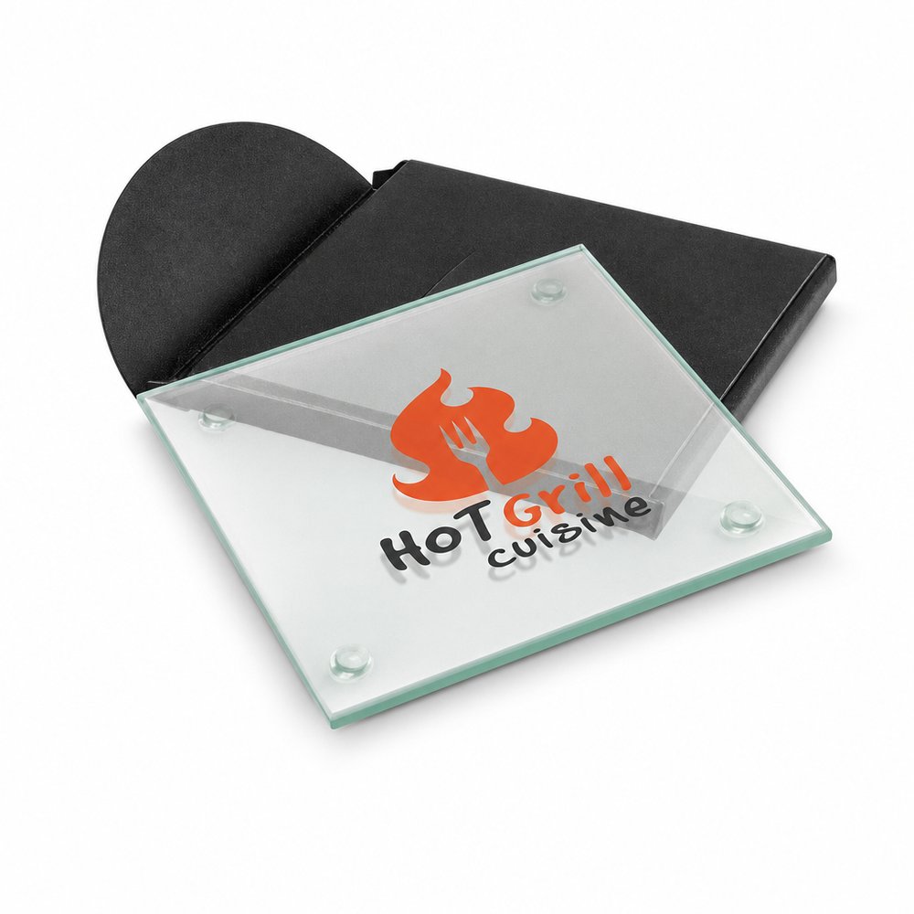 Clarity Glass Coaster — Single Branded Drink Coaster