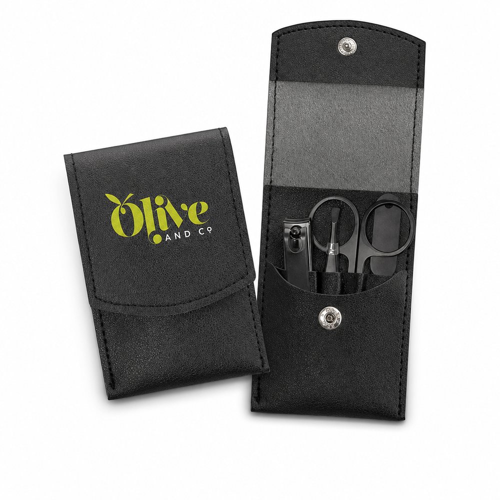 Branded Manicure Set in Leather-Look PU Pouch