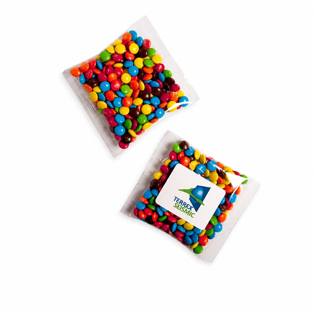 Mini M&M Bags 50g — Custom Branded Chocolate Favours