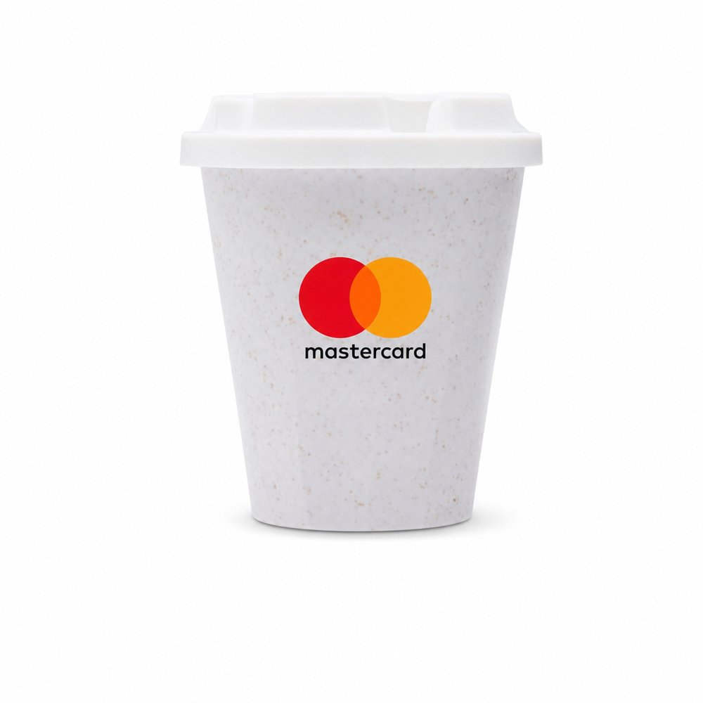 Bedruckter wiederverwendbarer Kaffeebecher aus Bambusfaser 350ml