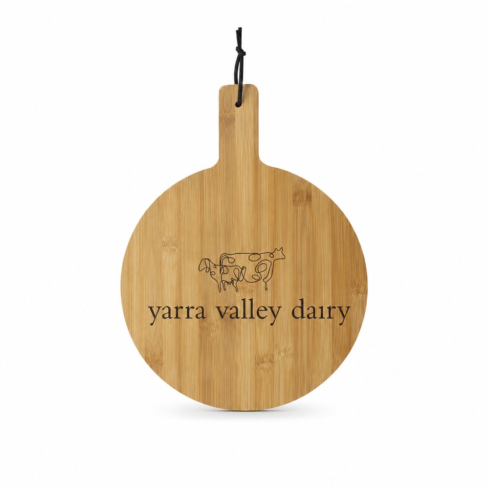 Branded Bamboo Serving Board, Round 30cm