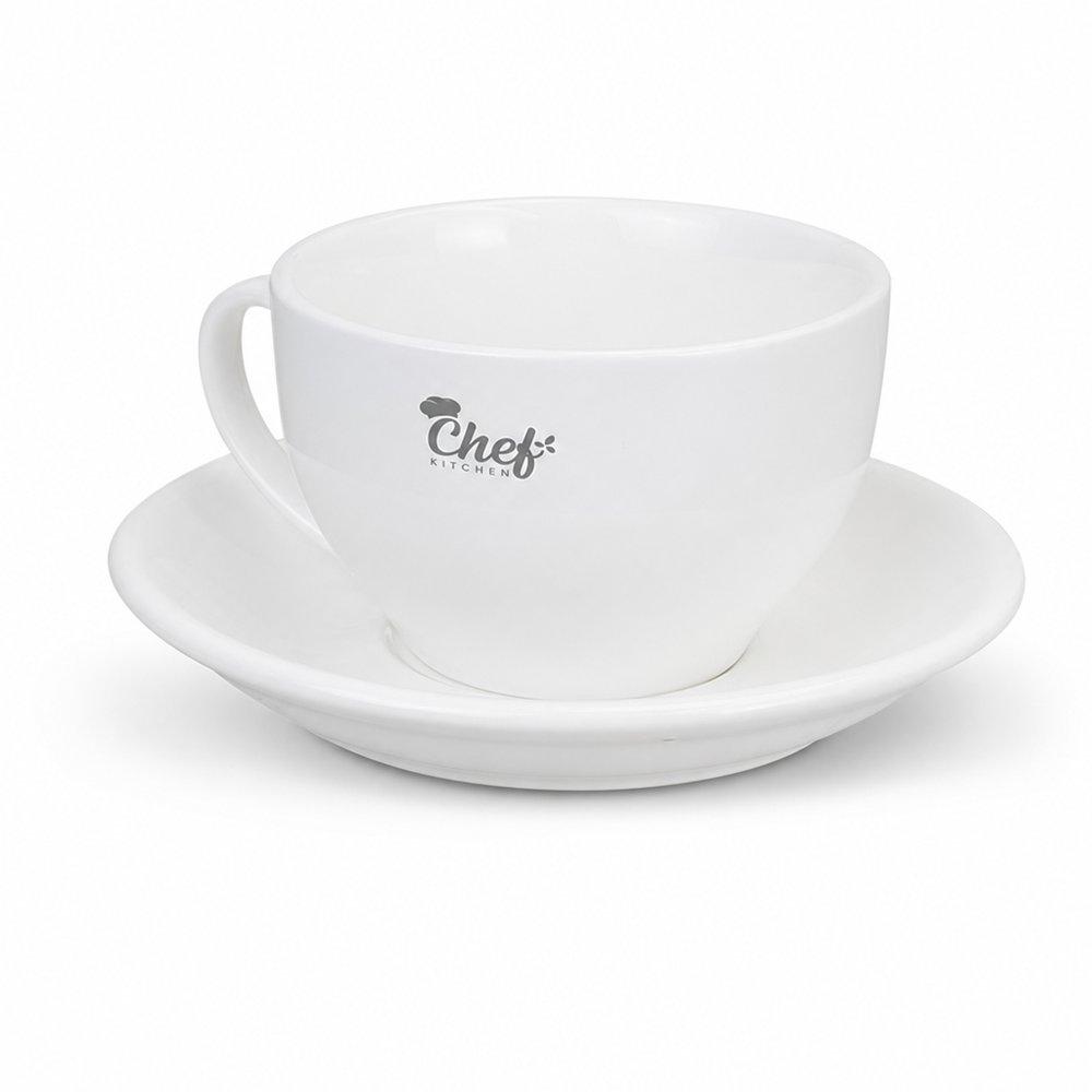 Branded Chai Mug & Saucer Set (230ml Ceramic)