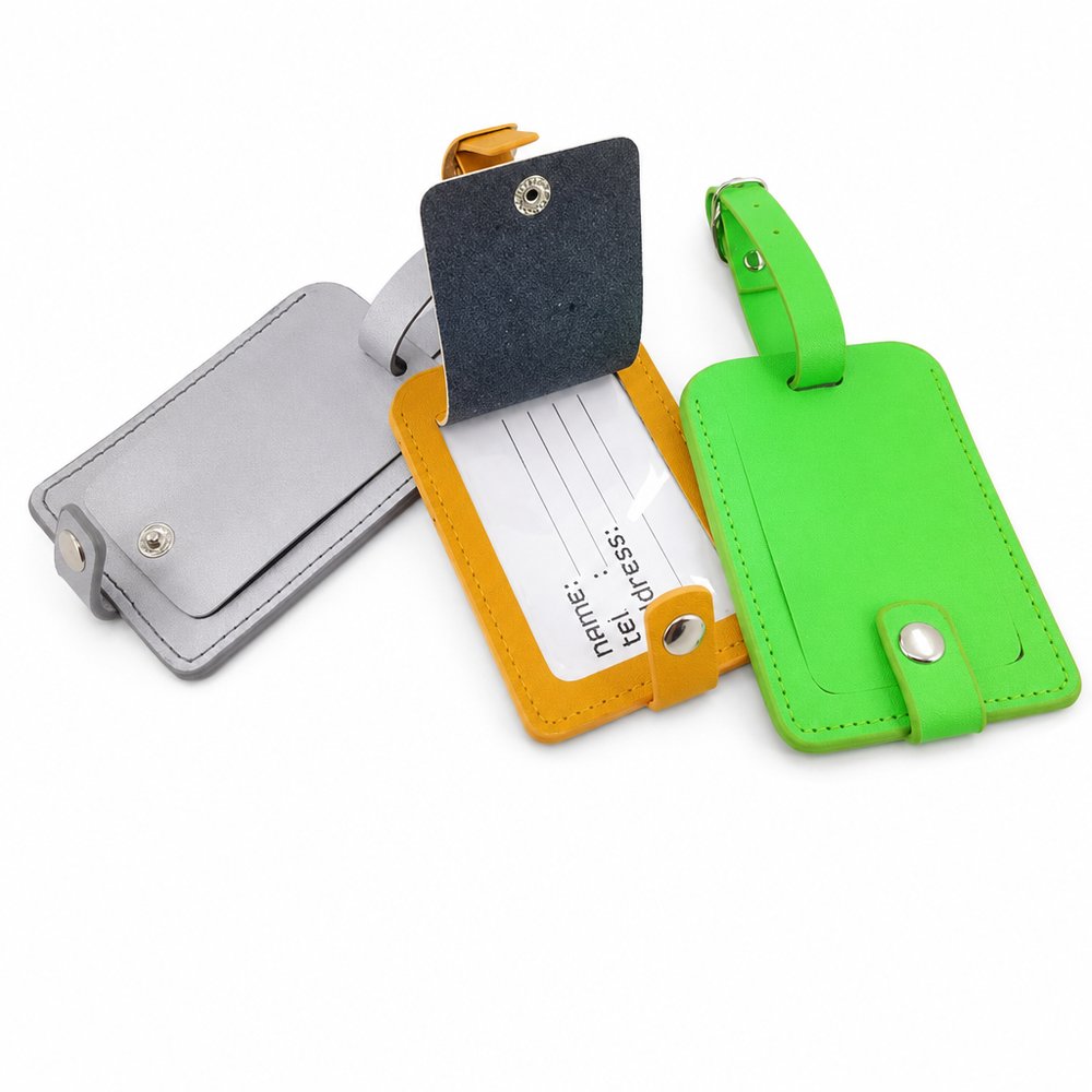 Embossed Faux Leather Luggage Tags, Custom Branded
