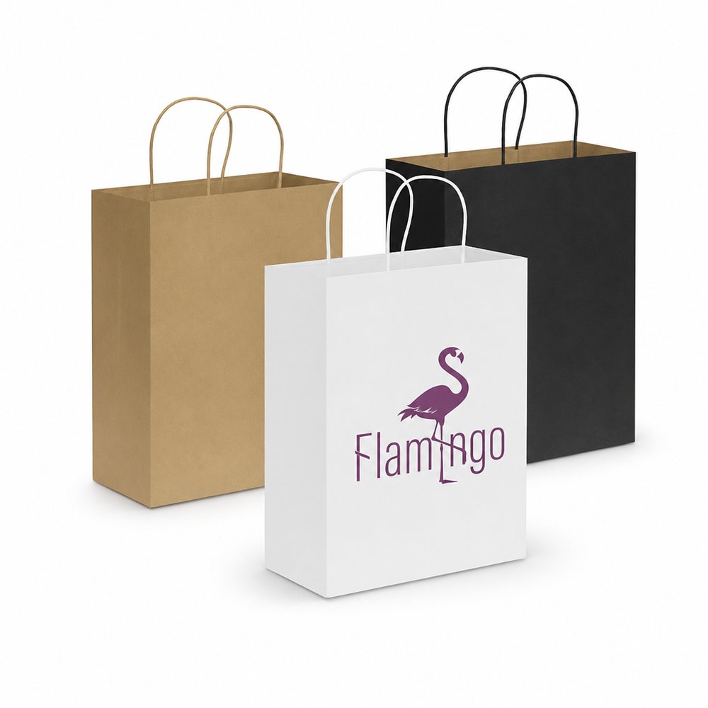 Large Branded Kraft Paper Carry Bag