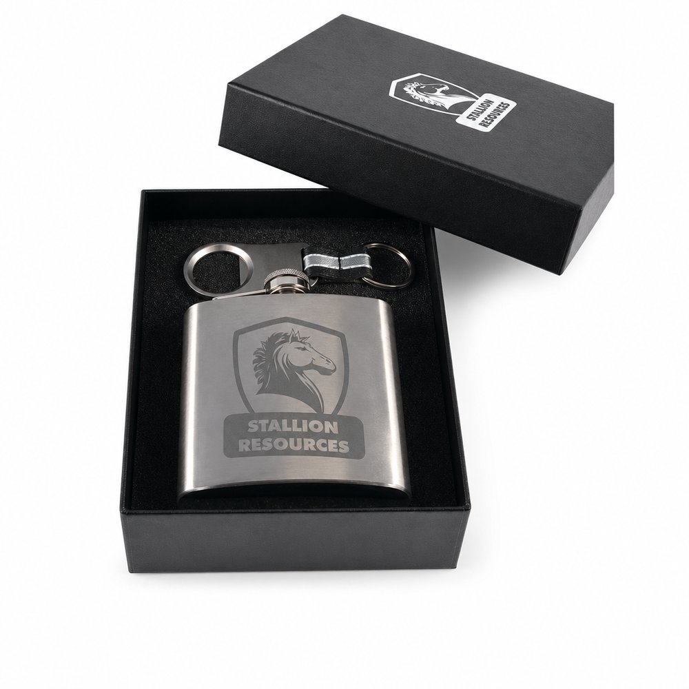 Hip Flask Gift Set with Bottle Opener Keyring