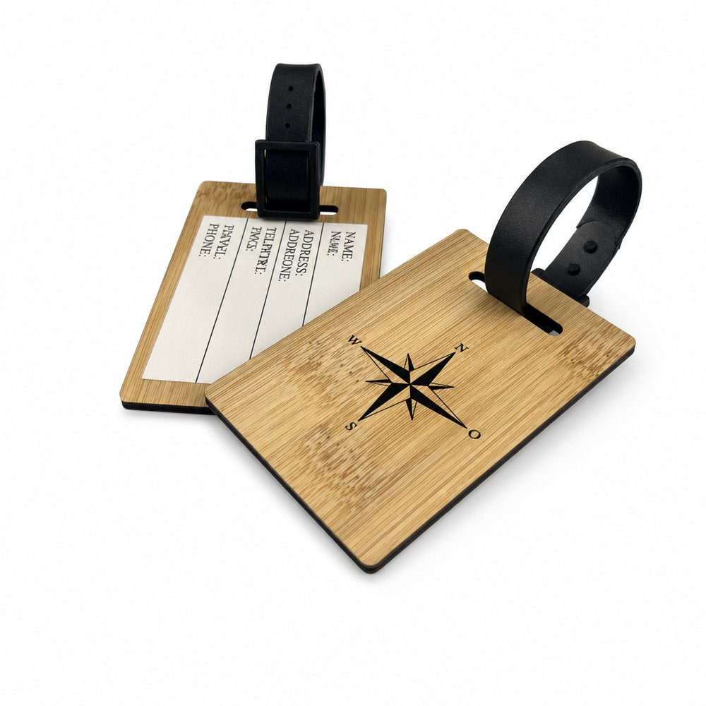 Bamboo Luggage Tags — Branded Eco Travel Tags
