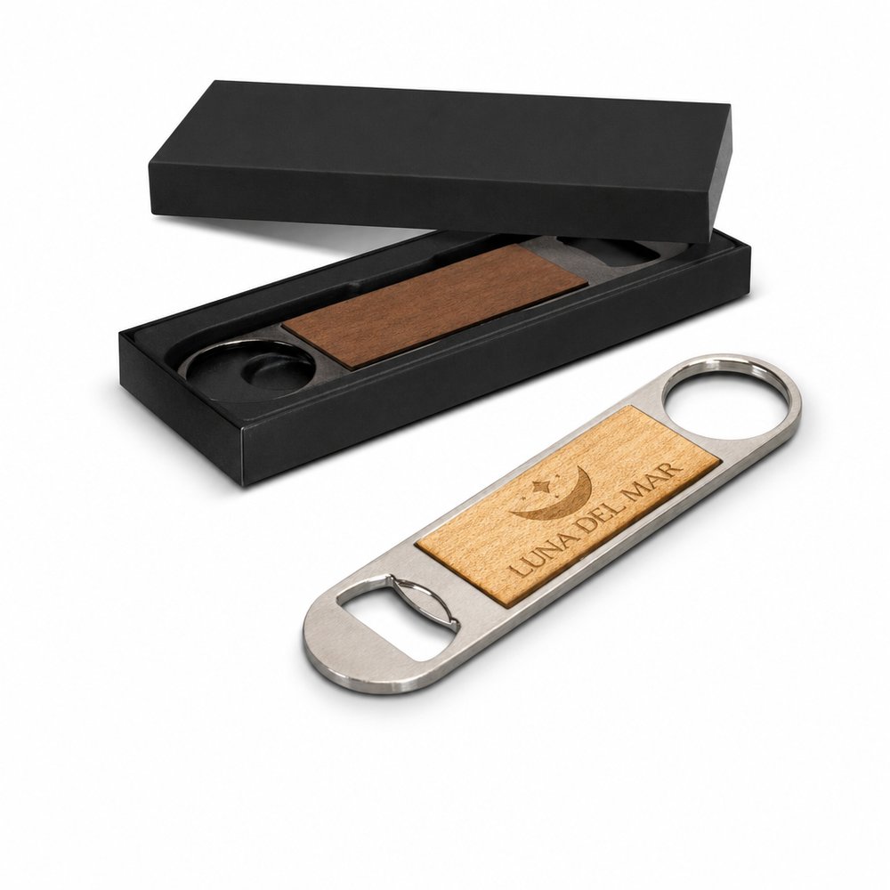 Magnetic Wooden Bottle Opener - Branded Barware