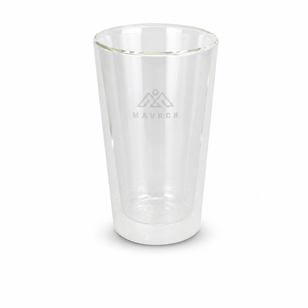 Branded Double Wall Glass Tumblers 400ml