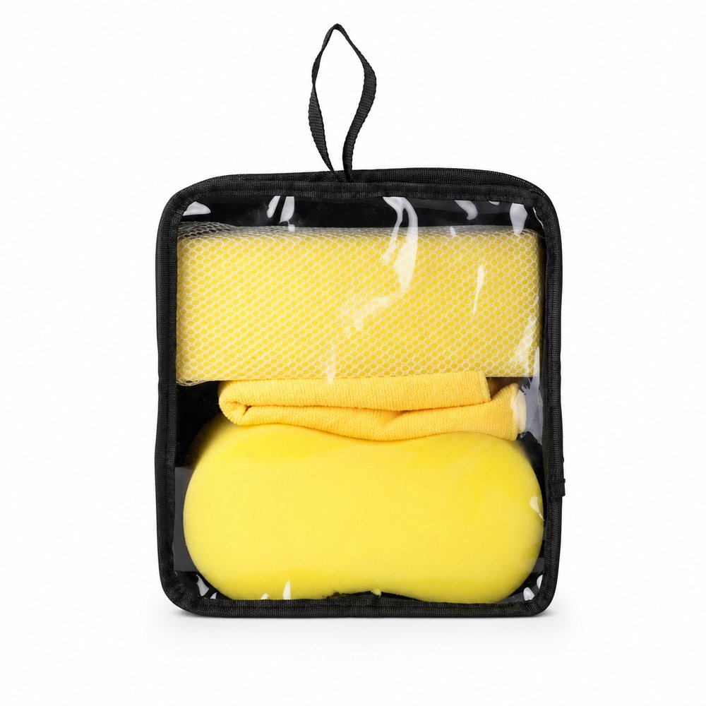 Branded 3-Piece Carwash Set with Microfibre Towel