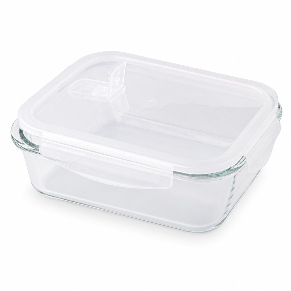 Branded Glass Lunch Box with Pad Print Lid