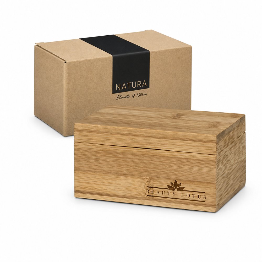 Bamboo Tea Storage Box with Magnetic Lid