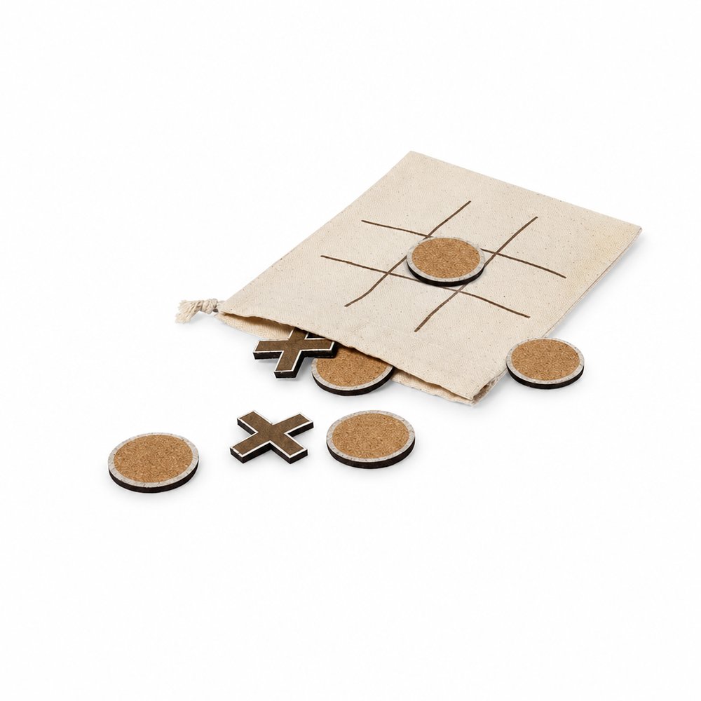 Cork Noughts and Crosses Travel Game Set