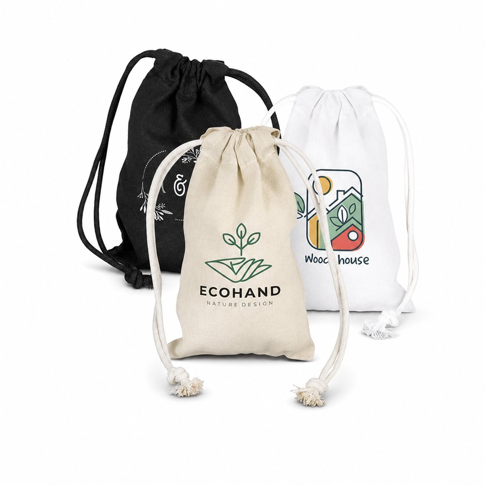 Leila Cotton Drawstring Gift Bag — Branded