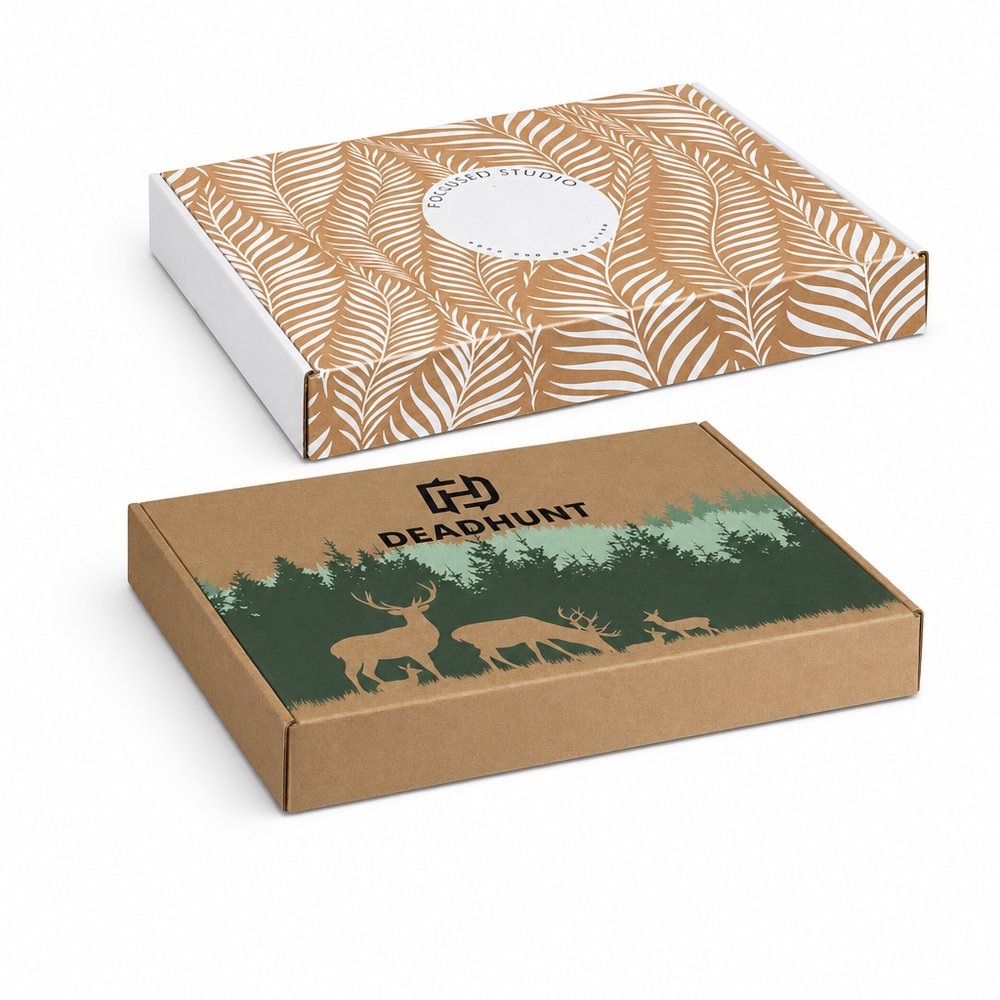 Custom Die Cut Gift Box with Locking Lid, 320x230x35mm