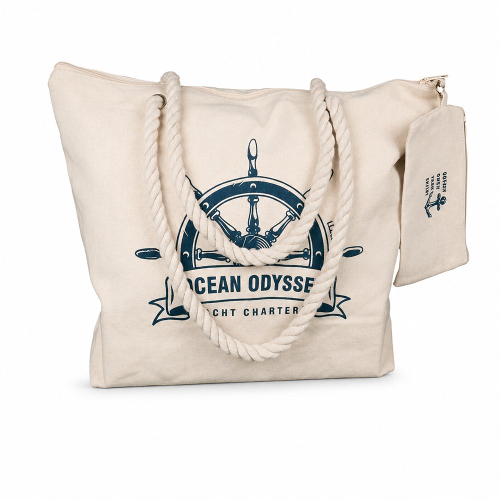 Canvas Tote Bag with Zip & Internal Phone Pouch