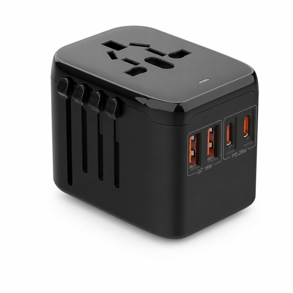 International Travel Adapter with USB-C & USB-A Ports